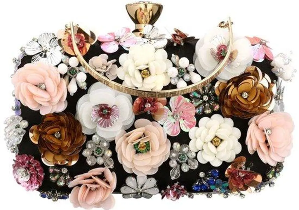 Sac à bandoulière vintage floral pour mariage et sorties chic soir