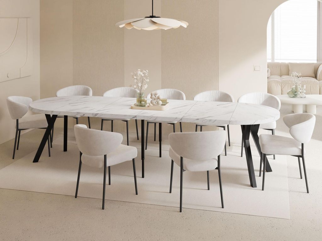 Esstisch Rund Groß XXL Ausziehbar im Loft-Stil – 100 bis Produktbild 