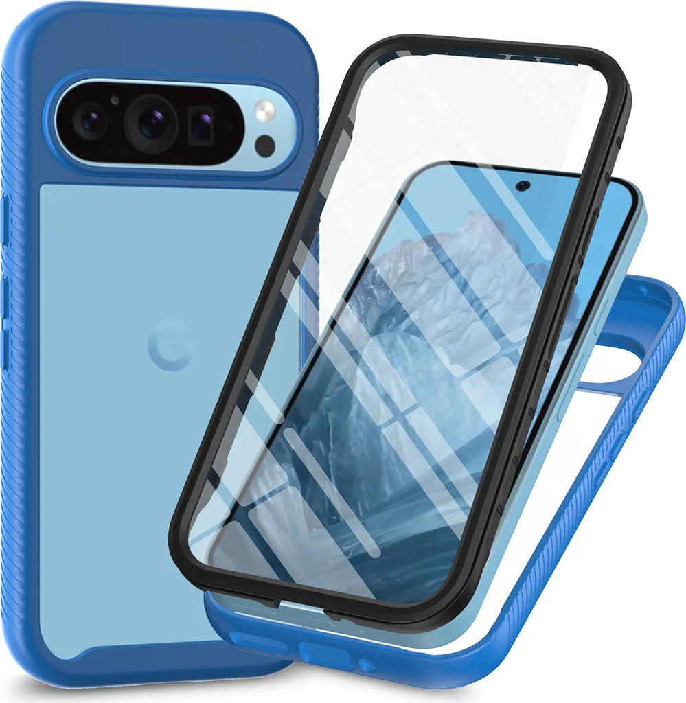 Custodia Pixel 9 a Prova di Bambino: Protezione 360 Blu Reale