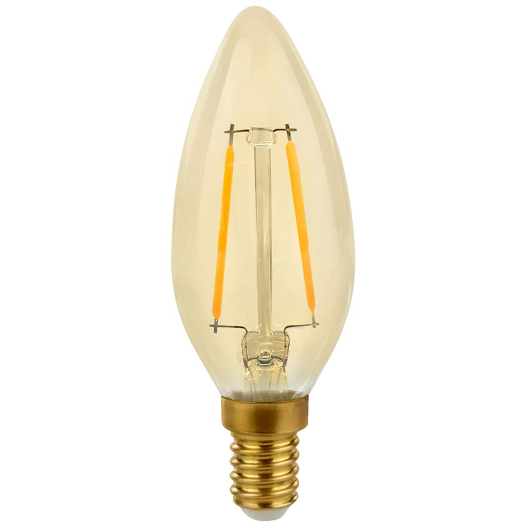 5x Retro LED Filament Glühbirne E14 2W Vintage Lampe Gold Glas Warmweiß 150lm 