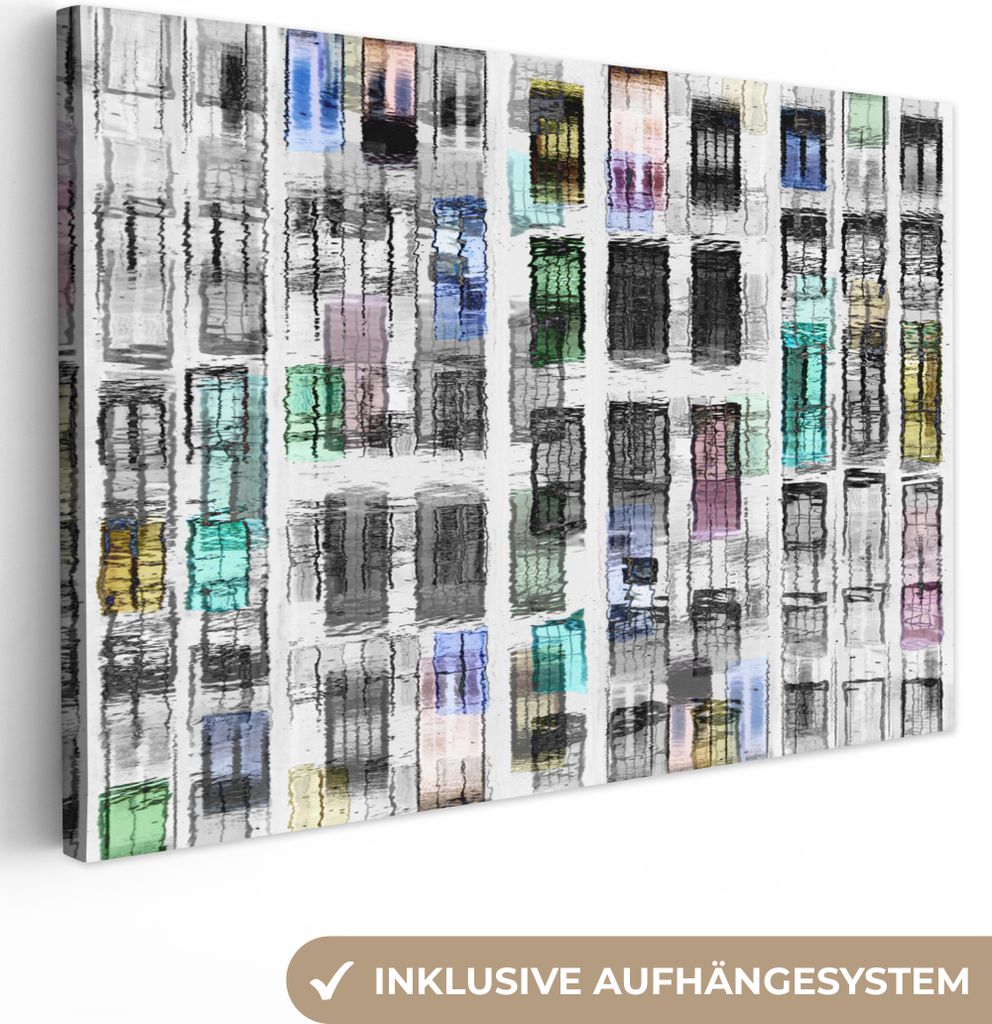 OneMillionCanvasses - Leinwandbilder - 150x100 cm, Türen - Bunt - Abstrakt, Wandbilder Kunstdruck Wanddekoration - Foto auf Leinwand - Gemälde ...