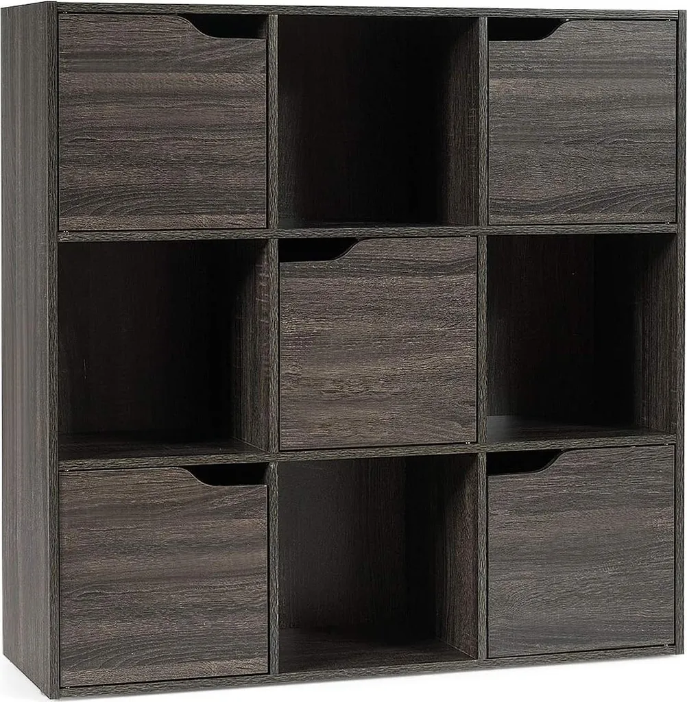 Meuble de rangement 5 portes gris pour organiser vos dossiers de bureau