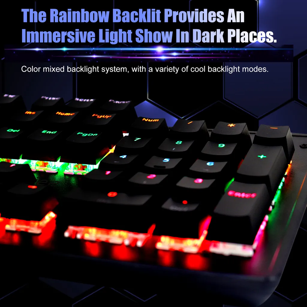Clavier Mécanique Rétroéclairé LED avec Switches Bruns et Blancs - 6