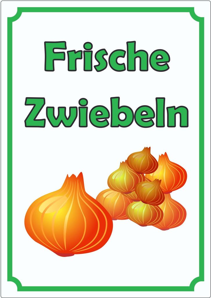 Werbeaufkleber Aufkleber Zwiebeln Hochkant A7 (74x105mm)