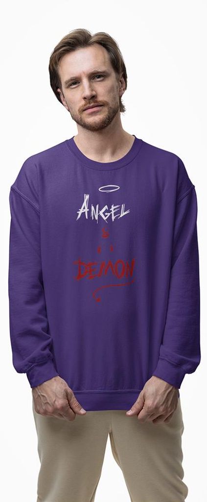 D&B Design Uni Pullover SWEB00002 Angel Demon Lila-Größe 2XL