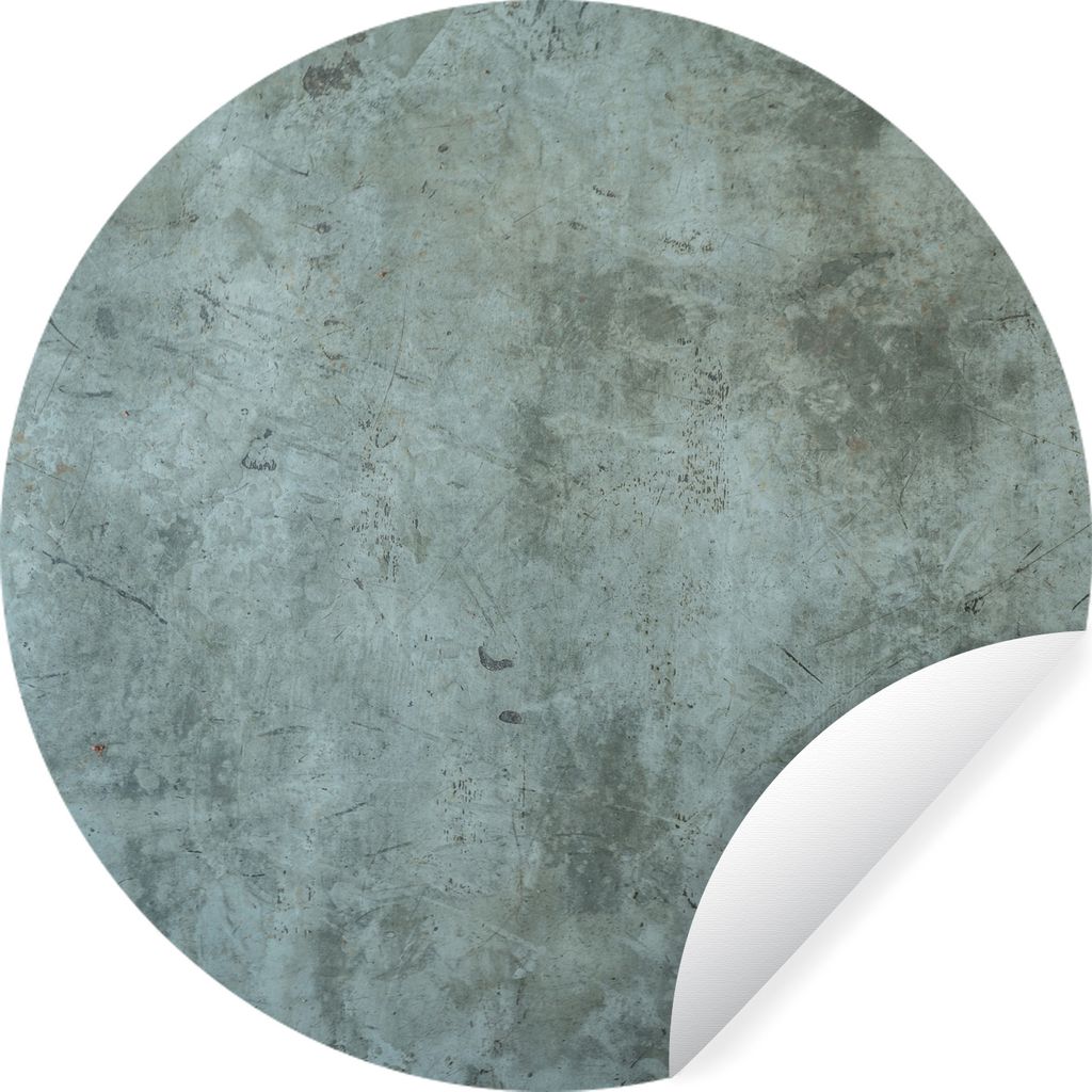 MuchoWow Runde Wandtattoo - Wandsticker Tapete Aufkleber Wand - Blau - Beton - Hell Ø 30 cm Selbstklebend und Repositionierbar - Wandaufkleber -...