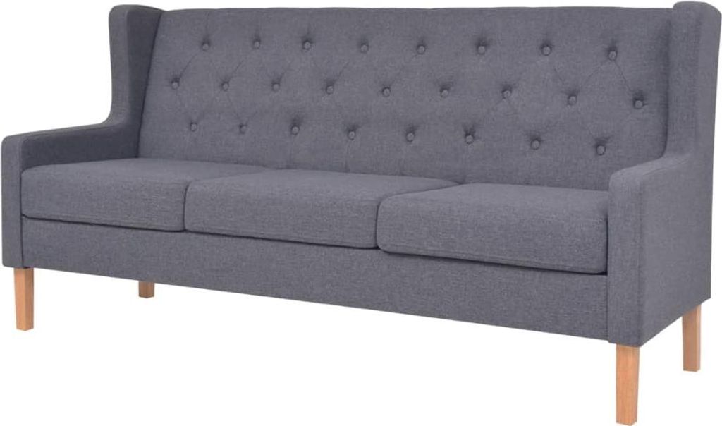 vidaXL 3-tlg. Sofa-Set Stoff Grau Produktbild 