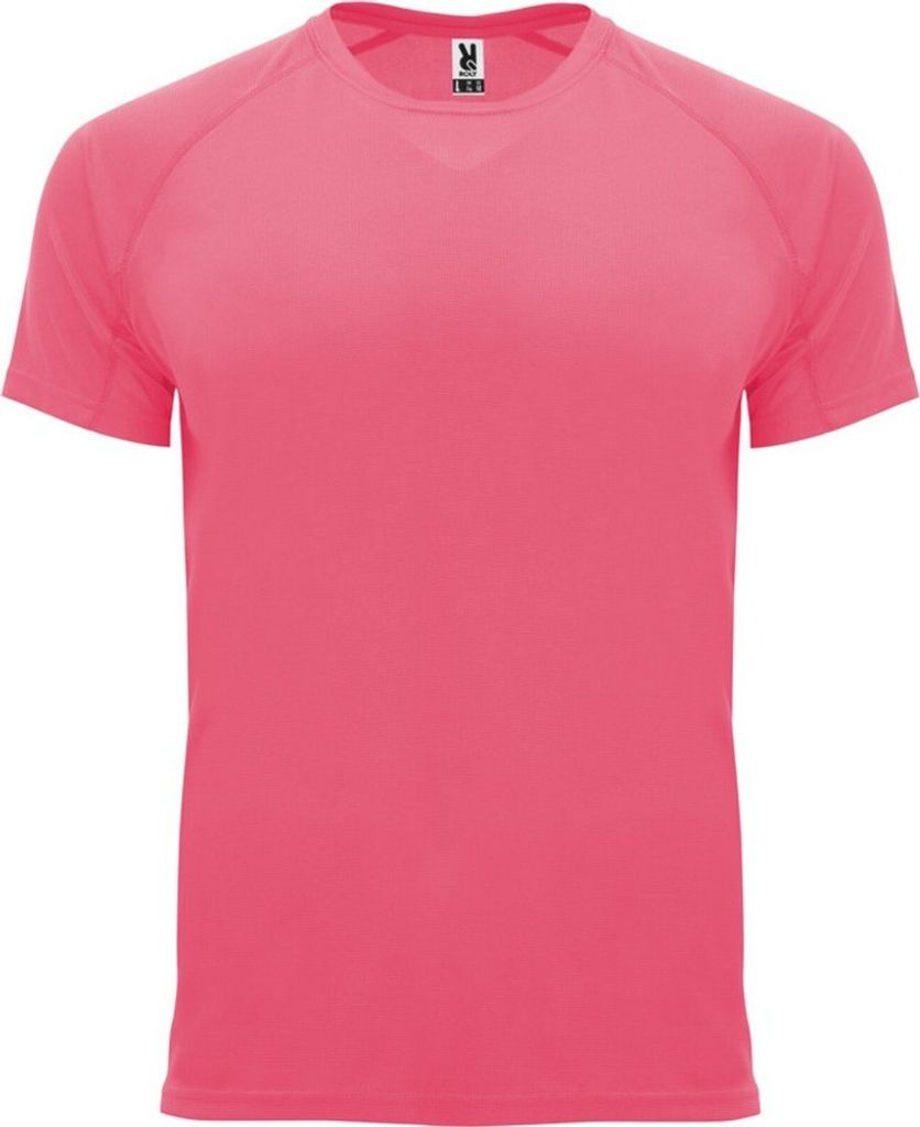 Roly - "Bahrain" T-Shirt für Herren - Sport kurzärmlig PF4339 (L) (Fluoreszierendes Pink)