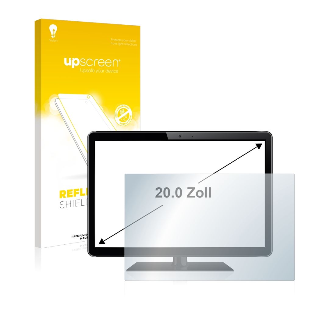 upscreen Schutzfolie für Industrie-Monitore mit 50.8 cm (20 Zoll) Displays 443 x 250 mm Displayschutz Displayschutzfolie Folie Matt Entspiegelungs...