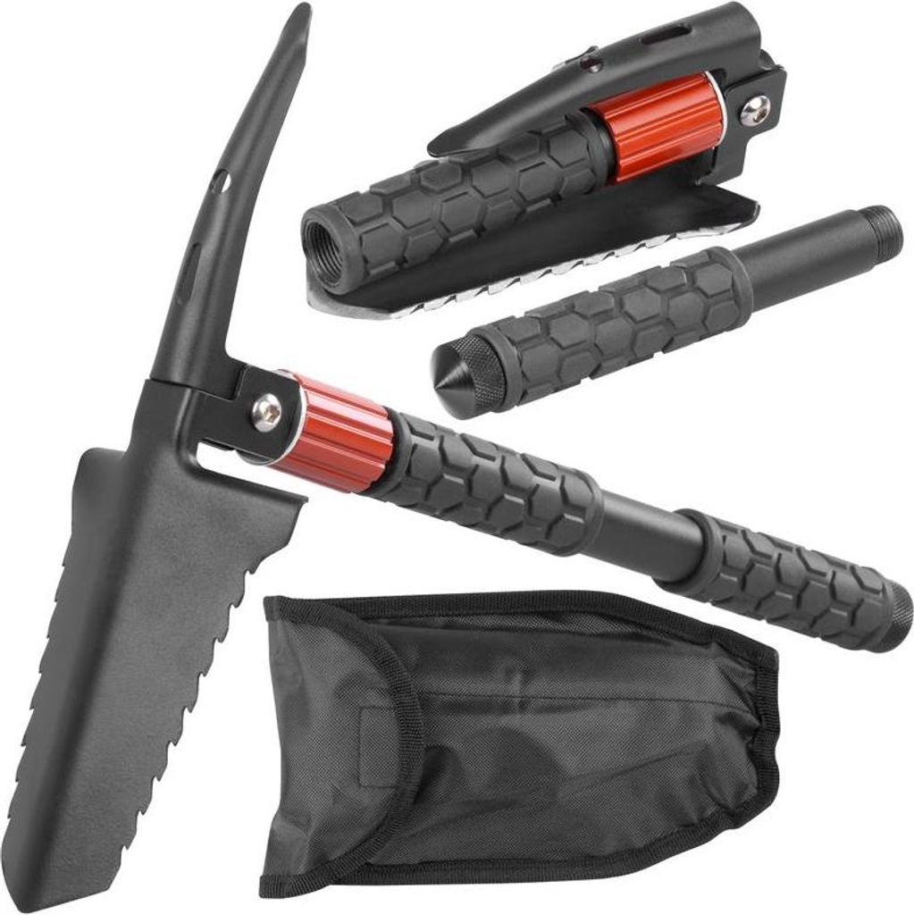 Schaufel Strend Pro Tactic, faltbar, multifunktional, mit Feuerstein, in Textiltasche