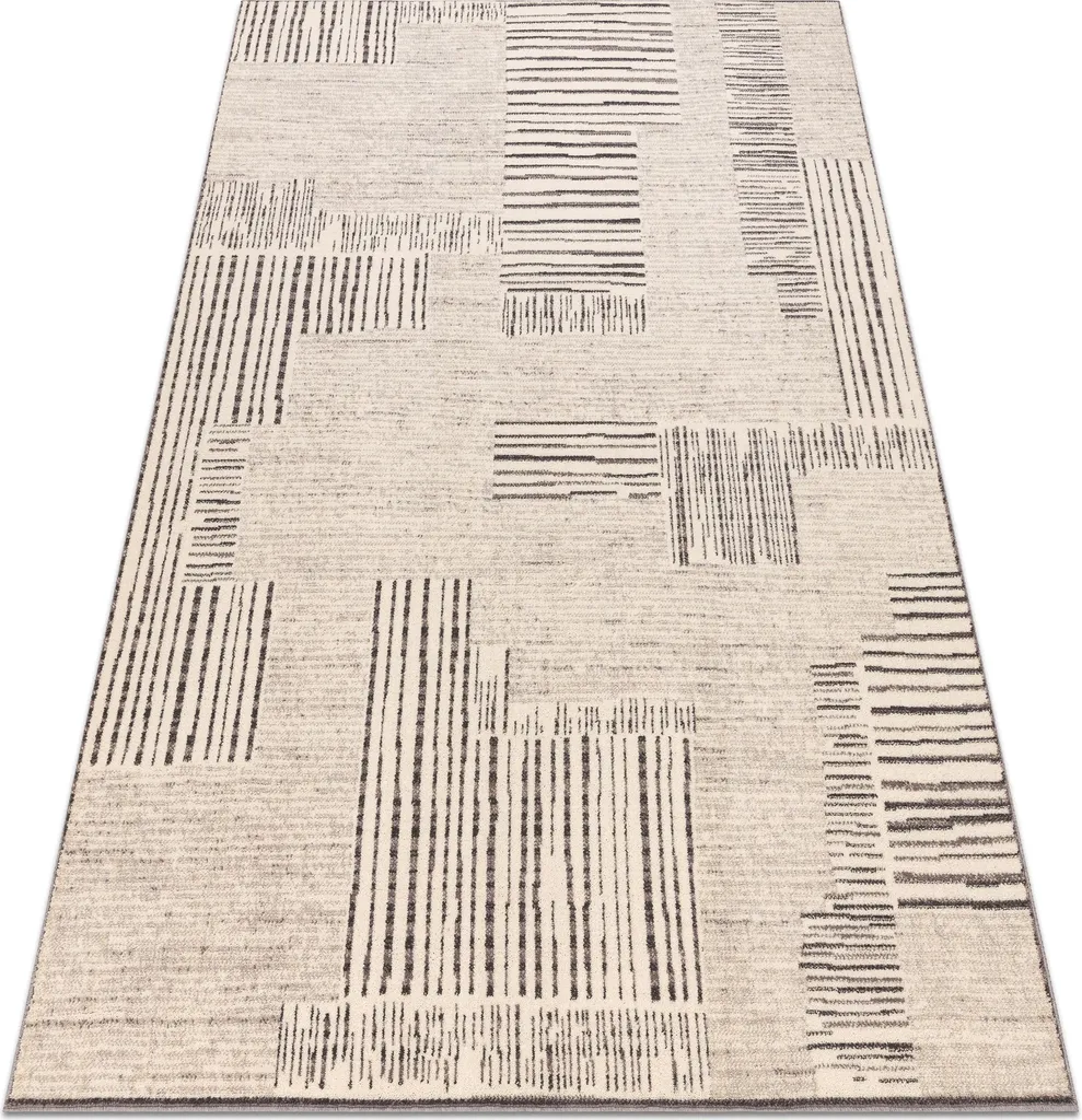Tapis de salon moderne en laine à lignes géométriques 120x170 cm