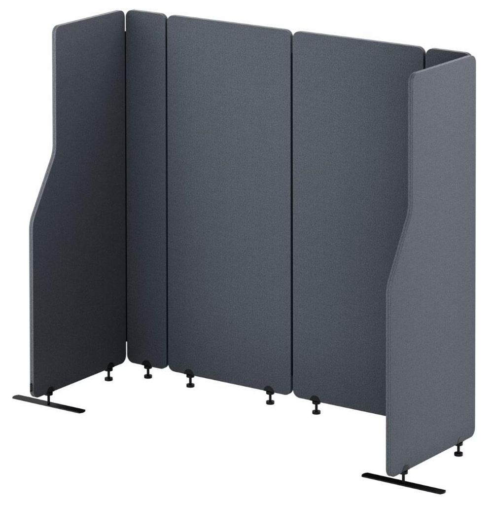 Akustik-Trennwand mit Schalldämmung SADIE 145x280x1,8cm Anthrazit | Stellwand Büro Raumteiler Office-Akustikwand Sichtschutz freistehend