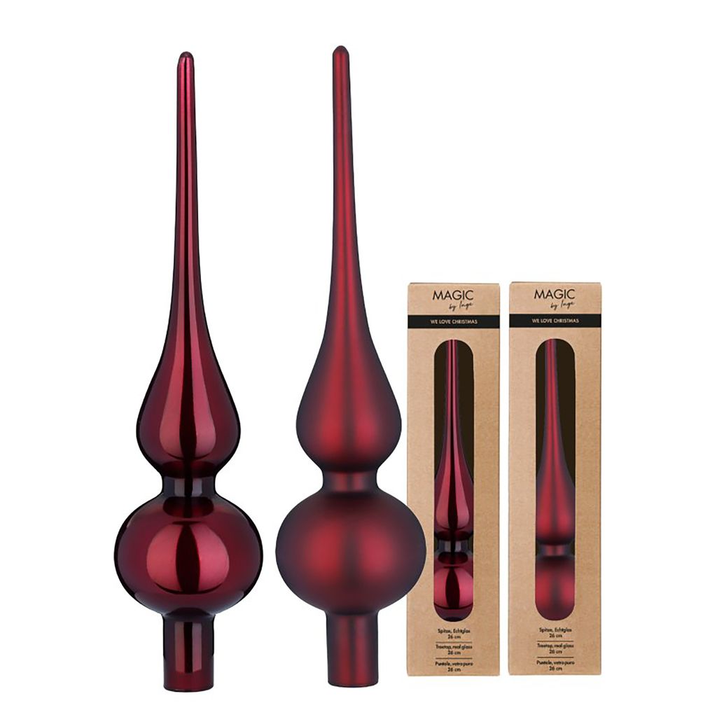 Christbaumspitze Glas 26cm 1 Stück matt / glänzend sort. - Produktbild 