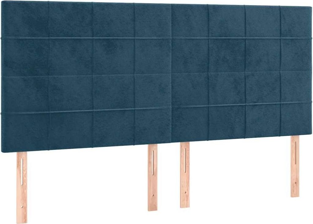 vidaXL Kopfteil Dunkelblau 180x5x118/128 cm Samt Produktbild 