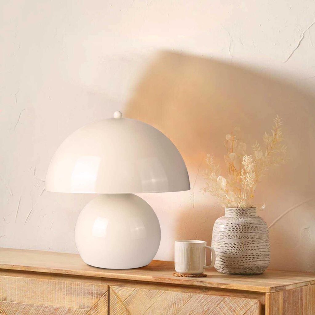 Opviq, 241936, Tischlampe, Creme, Metall, 23 x 30 cm