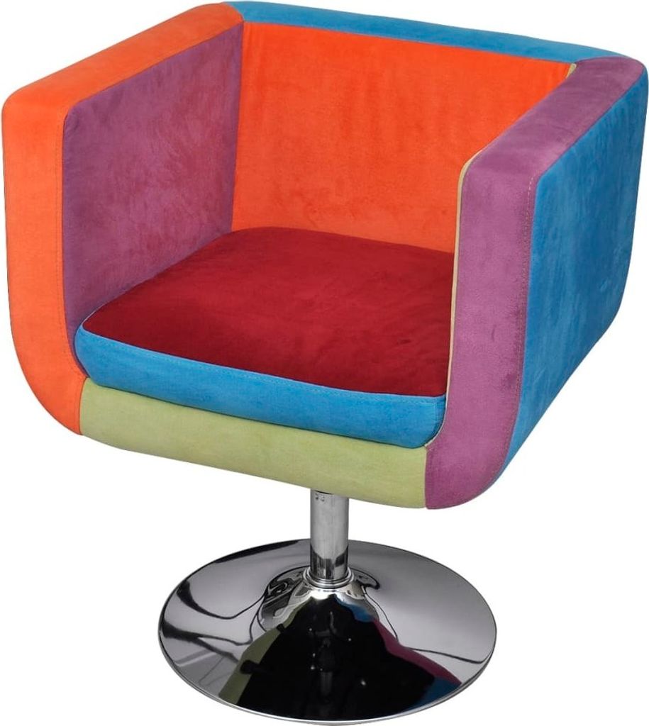 Würfel-Sessel mit Patchwork-Design Stoff , Klassische Sessel Design 2024