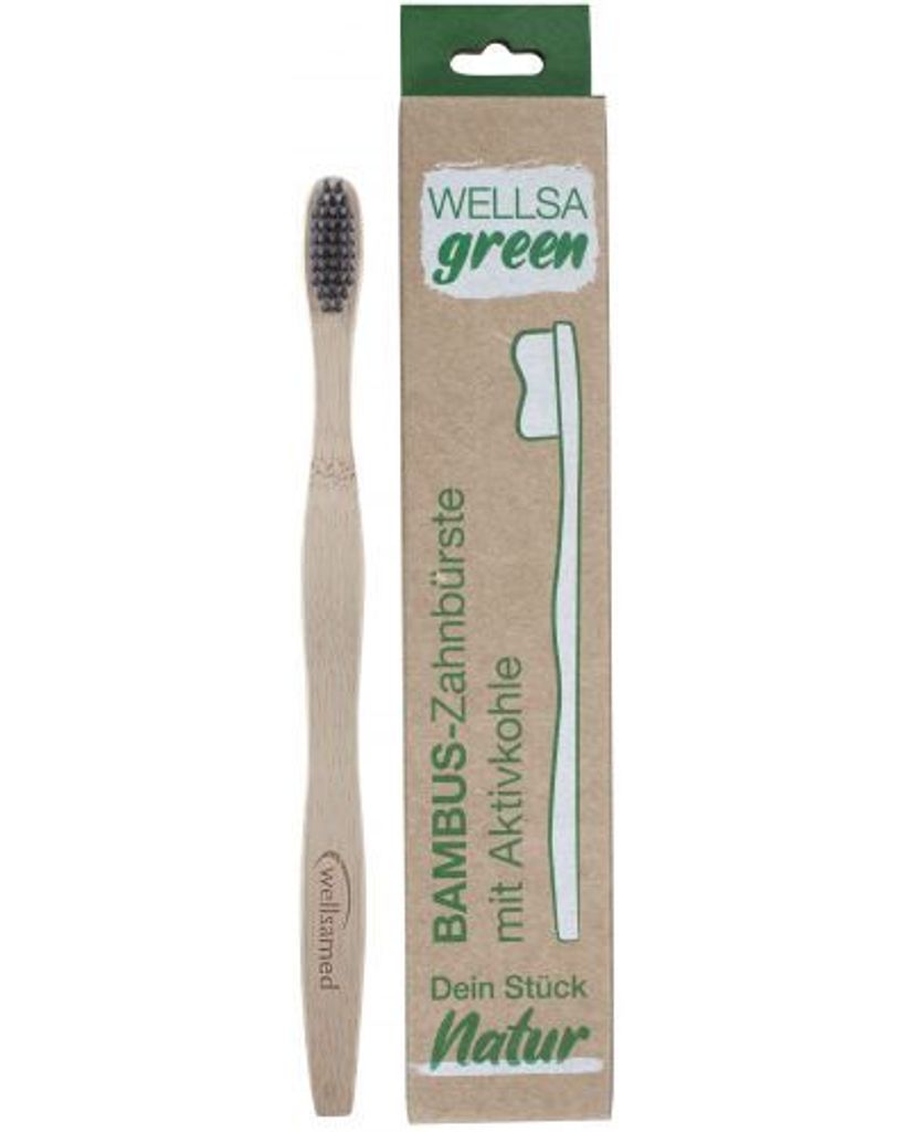 Wellsamed brosse à dents en bambou avec charbon actif pour Image du produit 