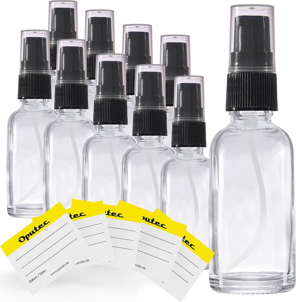 10 x 30ml Pumpspender-Flasche, Lotionsflasche, Klarglas