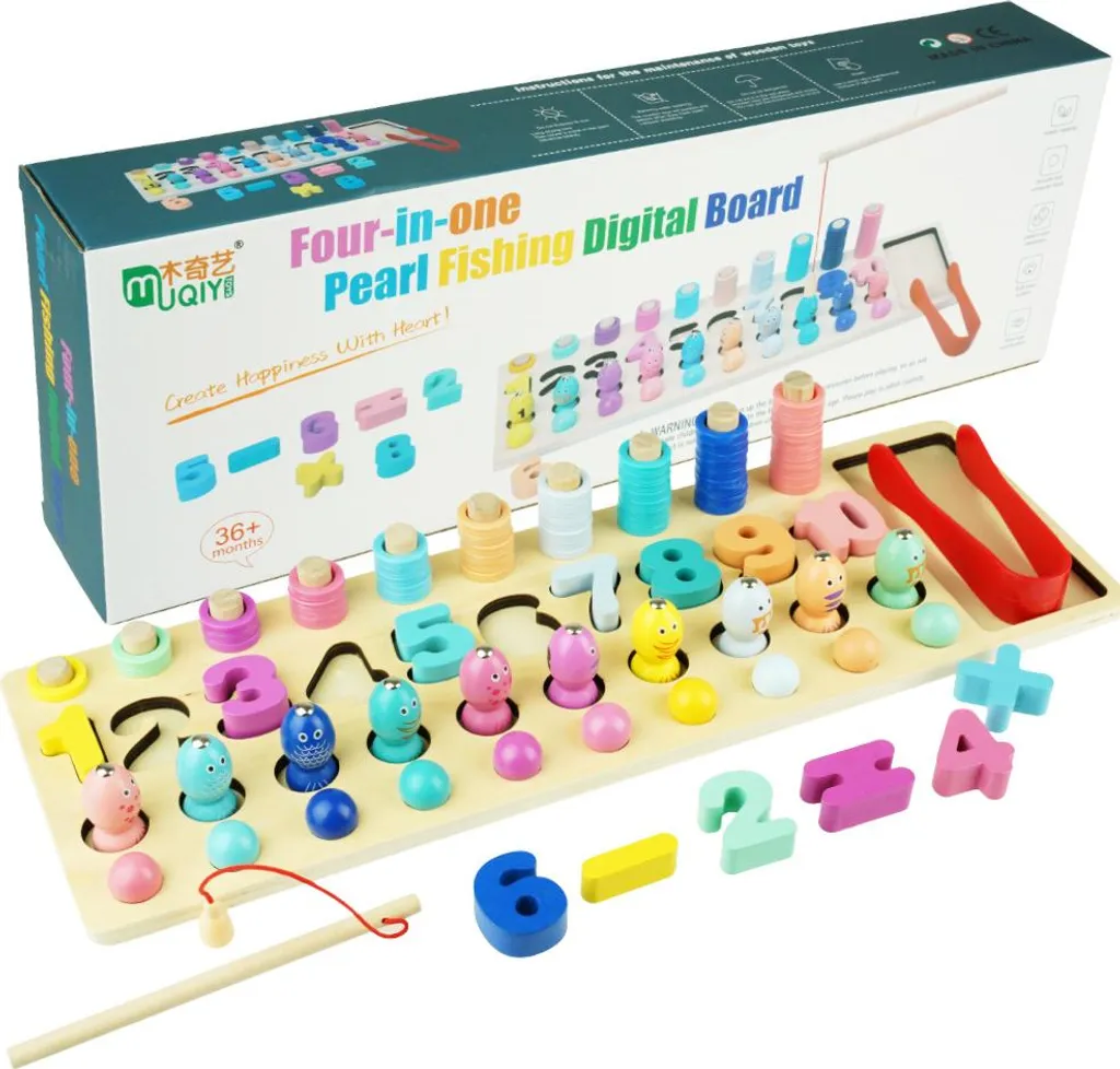 Jeu de société pour apprendre à compter et pêcher pour petit de 3 ans