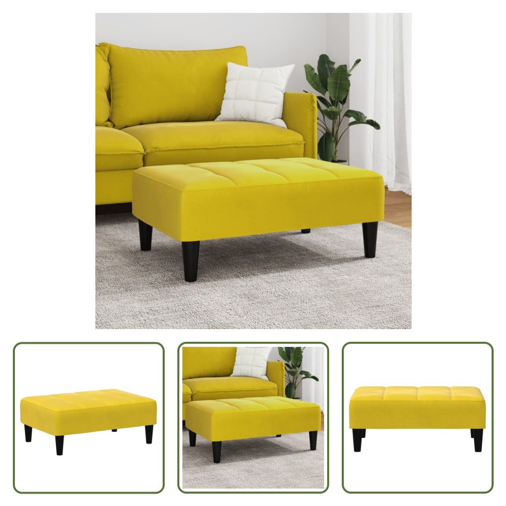 The Living Store Fußhocker Gelb 77x55x31 cm Samt