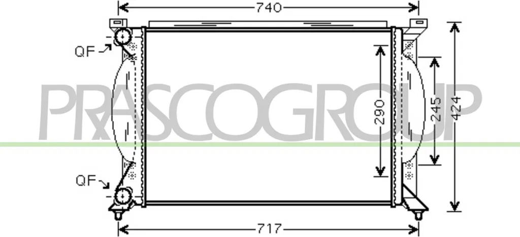 Radiateur PRASCO AD020R011 haute résistance pour Audi A4 et Seat Exeo