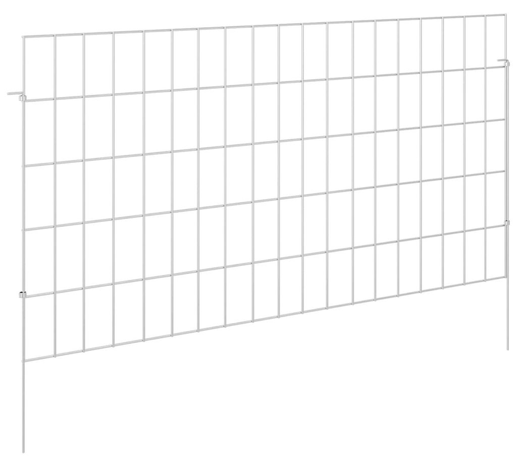 vidaXL Gartenzaun mit Pfählen 48 pcs 95 x 50 cm Mesh Verzinkter Stahl