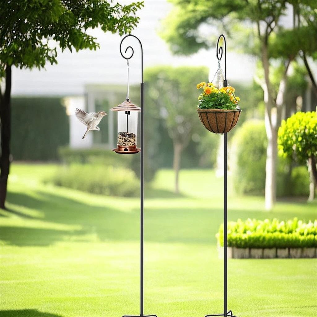 FATIVO, lot de 2 piquets de jardin en métal avec crochet — Image du produit 