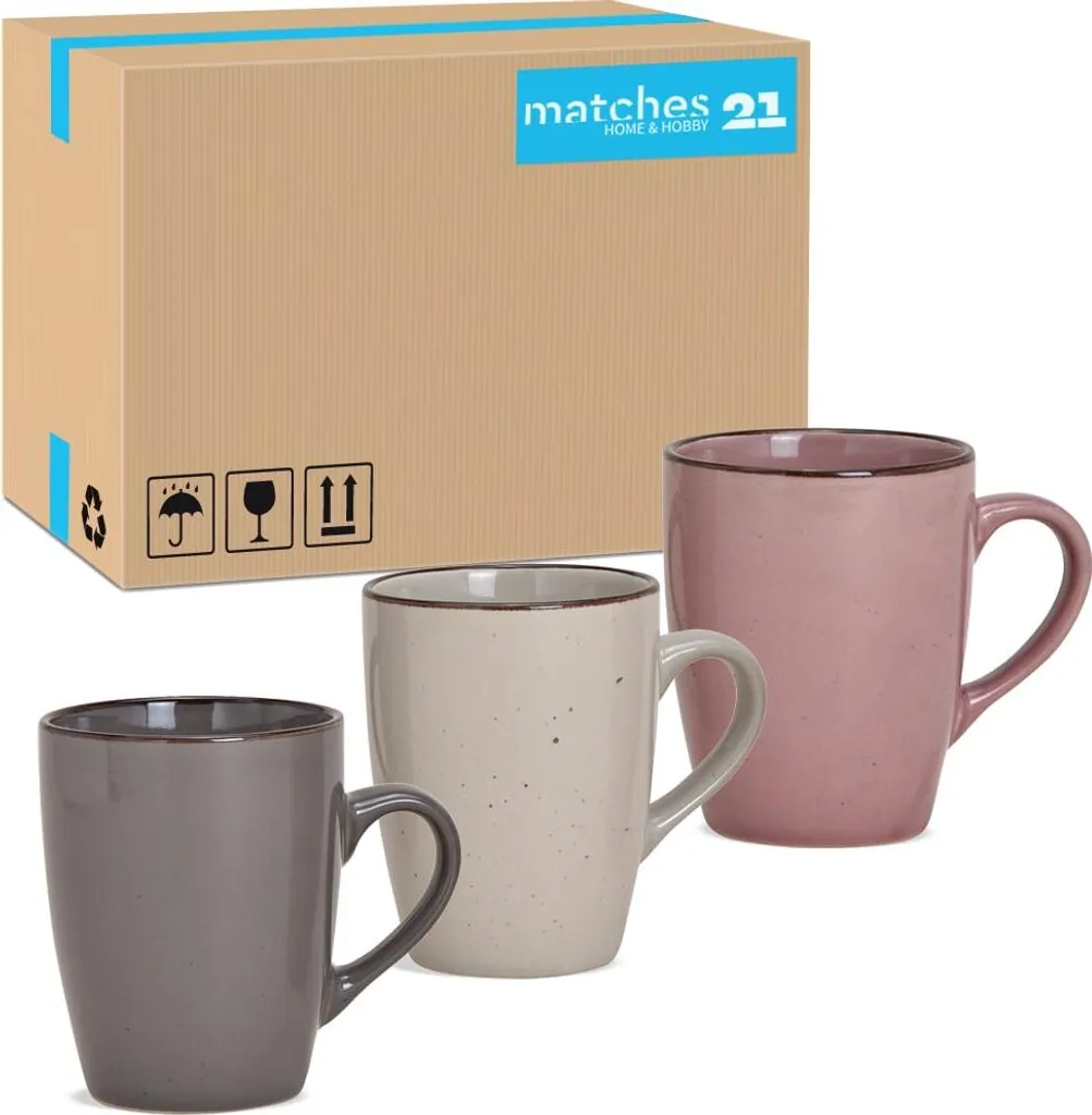 Set di 36 tazze da caffè in gres monocromatico moderno e vintage