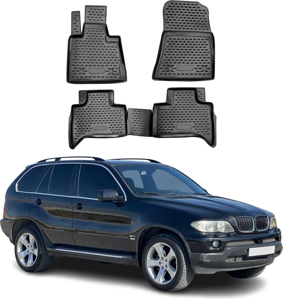 1999-2006 BMW X5 E53 Tappetini TPE Nero 4 pezzi Immagine del prodotto 