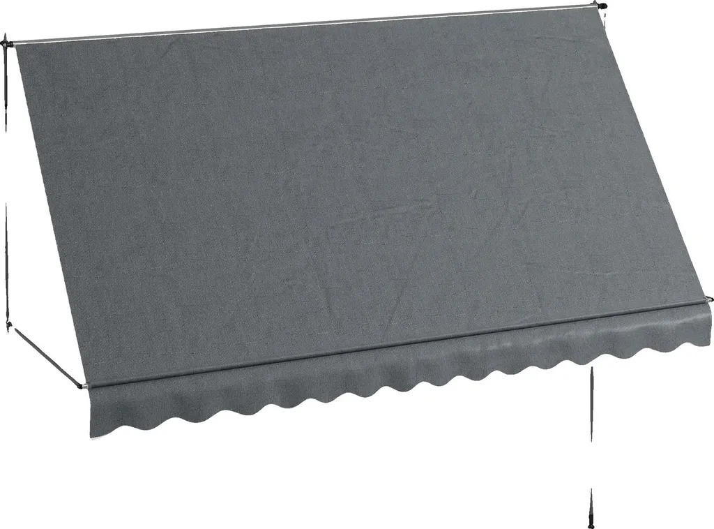 Store banne télescopique gris foncé 210-300 cm résistant aux UV et pluie