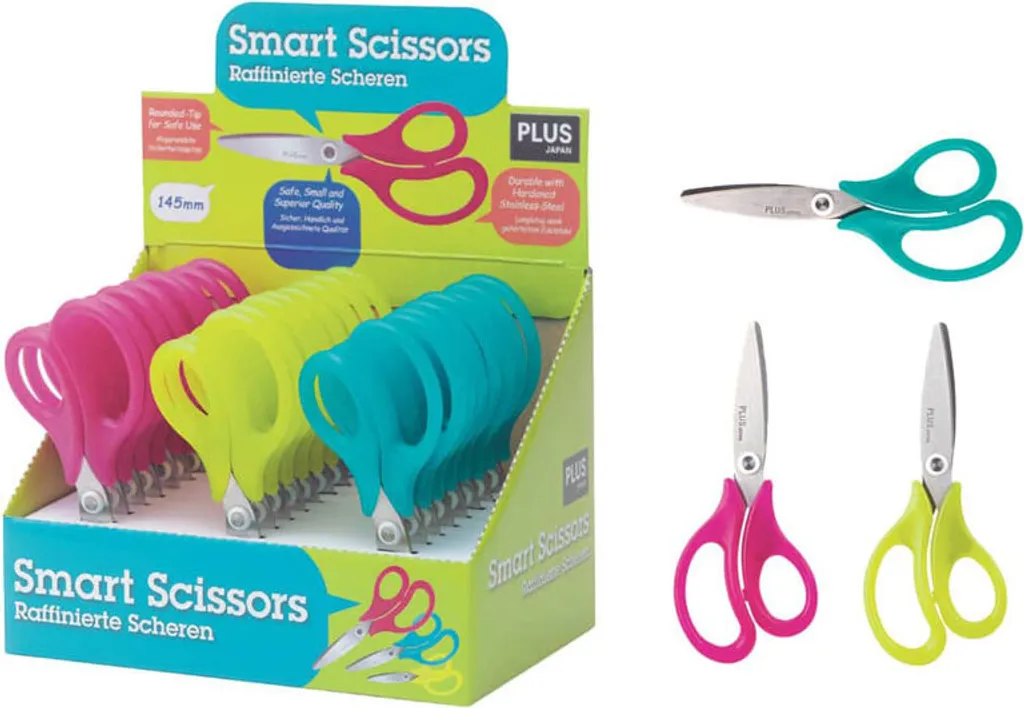 Ciseaux scolaires pour enfants PLUS JAPAN 34567 assortis 5,2 cm x24