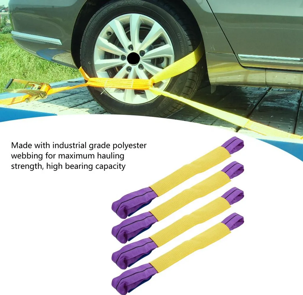 4 Sangles de Roue Securing Link Straps Alliage pour Remorque Jaune/Violet - 7