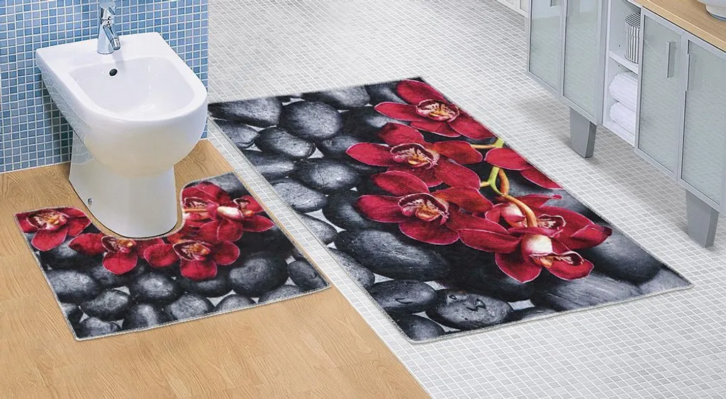 Set di tappeti 3D per il bagno 60x100+60x50cm Orchidea - 2