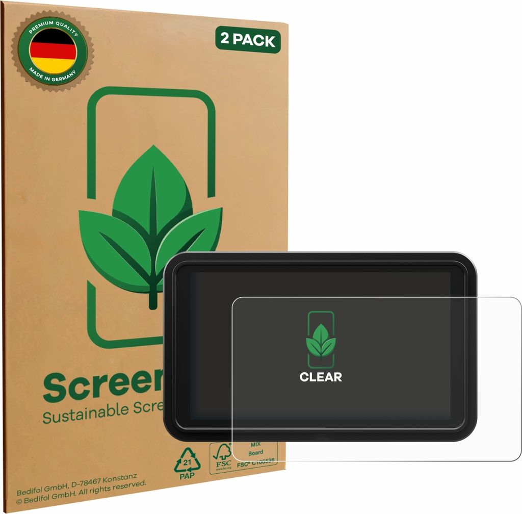 2x ScreenLeaf Schutzfolie für Atomos Shinobi 2 nachhaltiger Displayschutz Display Schutz Folie Klar Transparent