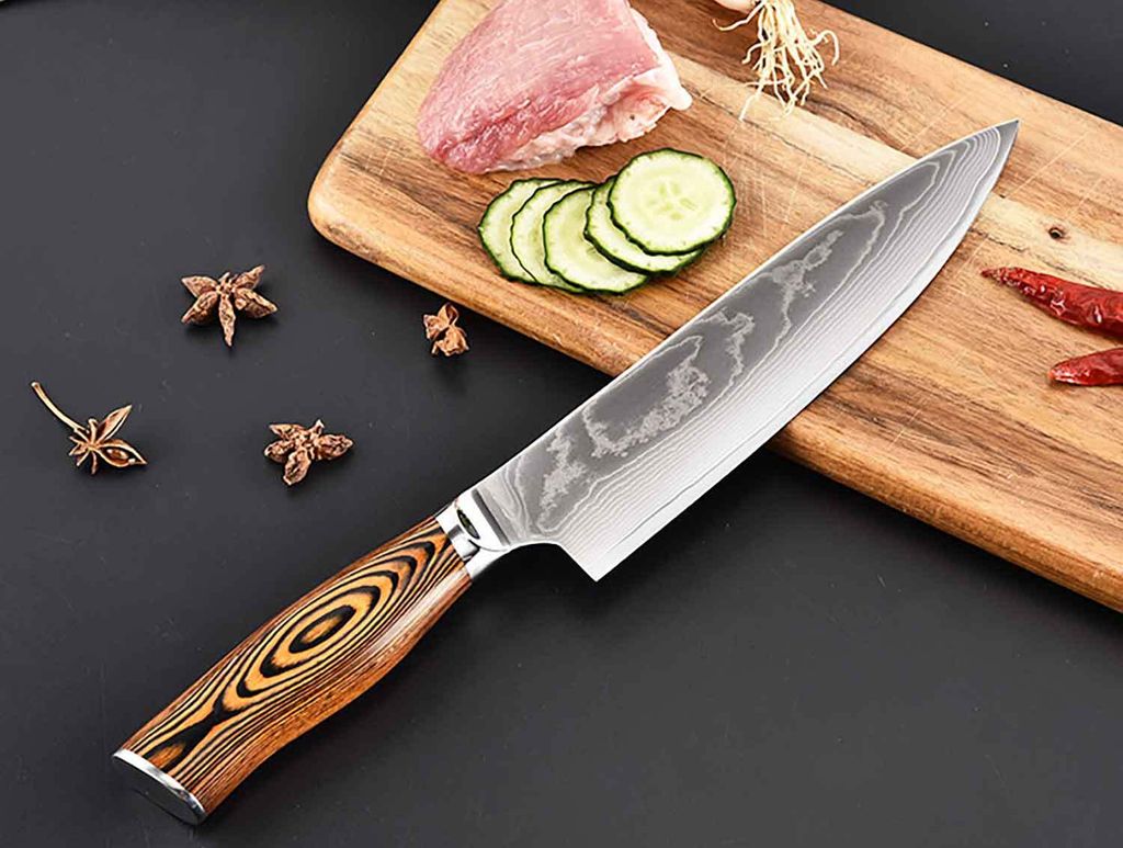 Hochwertiges Chefkoch Küchen-Messer Carbon V10 Edelstahl Kohlenstoff-Klinge 62 Lagen