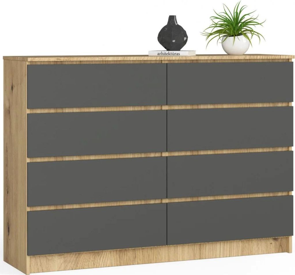 Große Kommode SAVRILA – Artisan Eiche / Grau