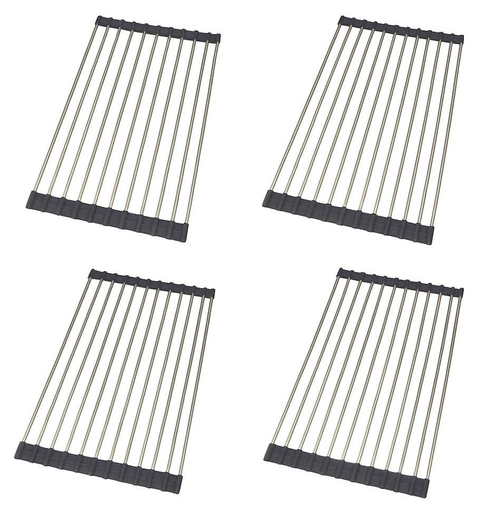Faltbarer Topfuntersetzer aus Edelstahl – 4er Set – Produktbild 