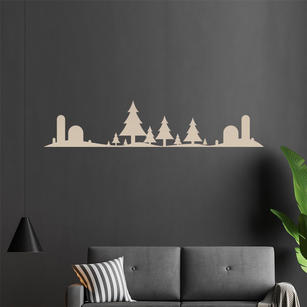 KIWISTAR Kindliche Landschaft Wandtattoo in 6 Größen - Wandaufkleber Wall Sticker - Dekoration, Küche, Wohnzimmer, Schlafzimmer, Badezimmer