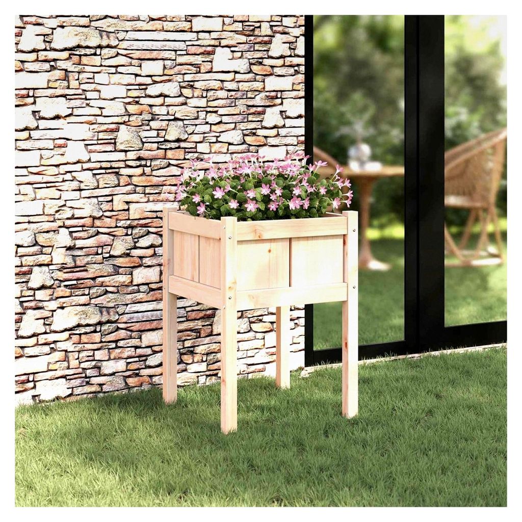 Pflanzkübel für den Garten, Natur, 50 x 50 x 70 cm, Kiefernholz, massiv, Blumenkasten, Hochbeet, Pflanzkübel für Blumen, Sukkulenten, Terrasse,...