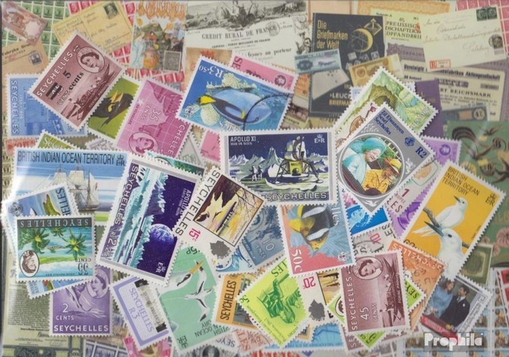 Briefmarken Seychellen 100 verschiedene Marken Produktbild 