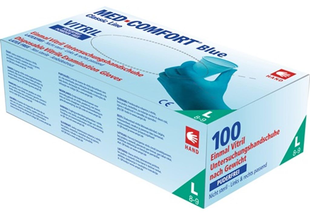 AMPri 100x guanti monouso Med Comfort Blue Vitril taglia XL Immagine del prodotto 