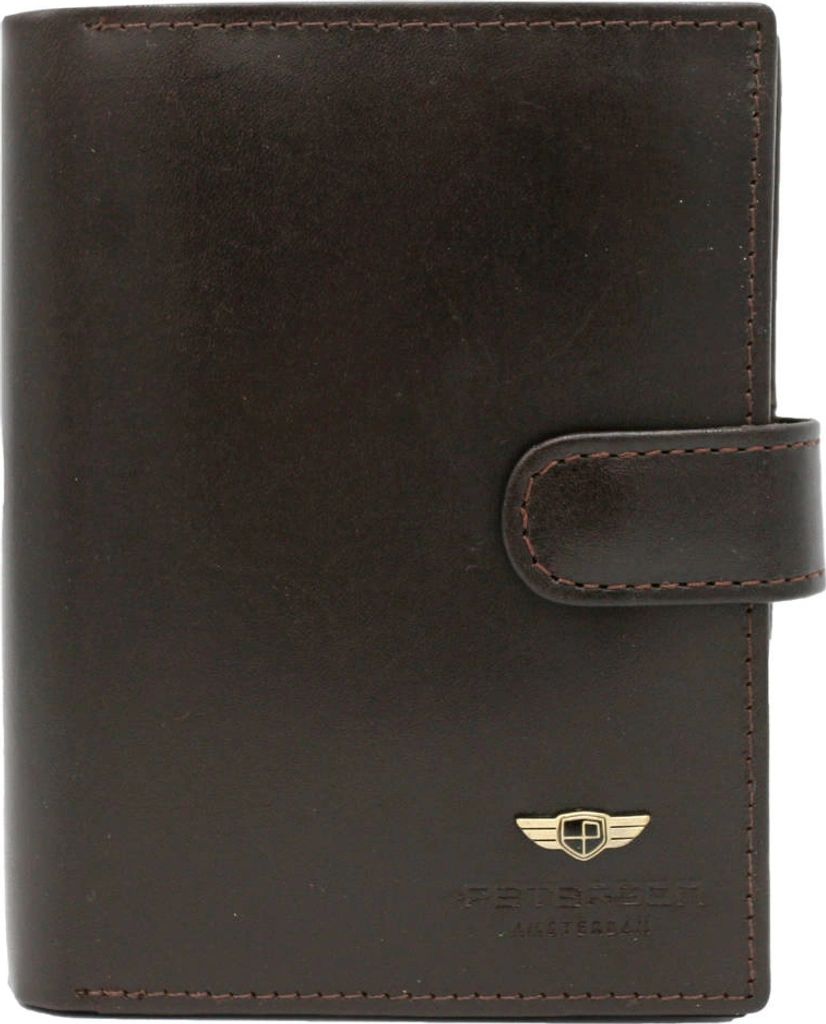 Peterson | Elegante, große Brieftasche, aus Naturleder, für Herren, Schwarz, 10x12.5 cm