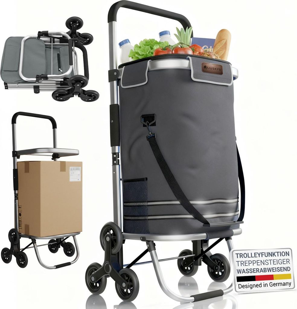 Juskys 3in1 Einkaufstrolley für Treppen - 56 L, klappbar & Produktbild 