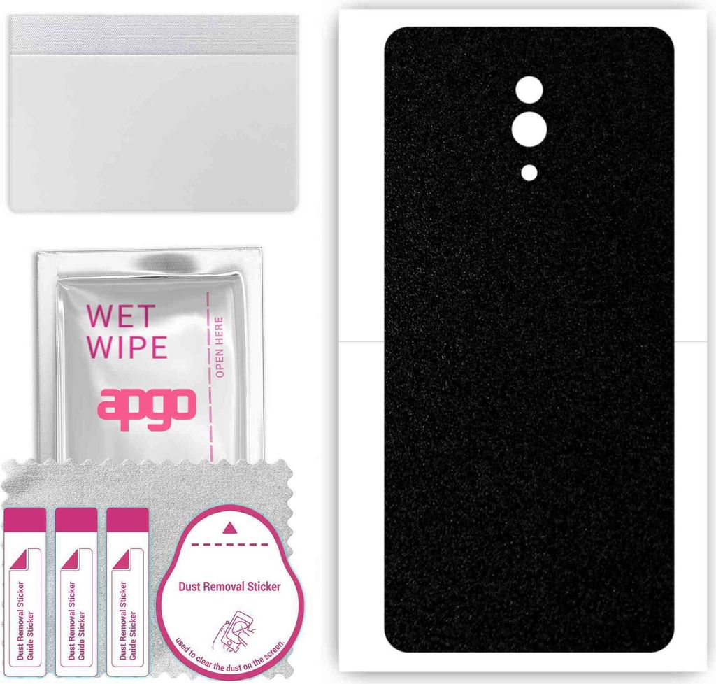 apgo Rückseite Schutzfolie, Skin, kompatibel mit Oppo Reno, Hinten Displayschutzfolie aus Vinylfolie, kratzfest, einfache Montage - Mattschwarz