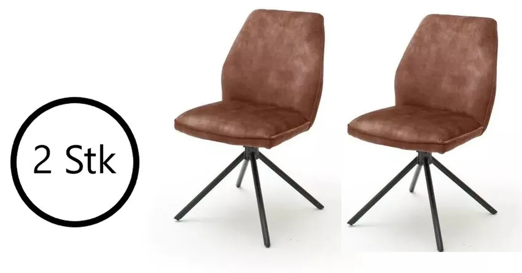 Chaise Ottawa lot de 2 confortable pour dos sensible coloris rouille chic