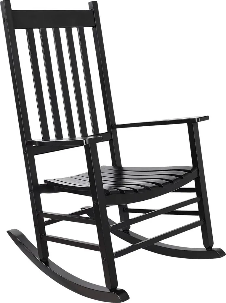 Chaise à bascule noire grand format pour adulte - Modèle Relax Confort