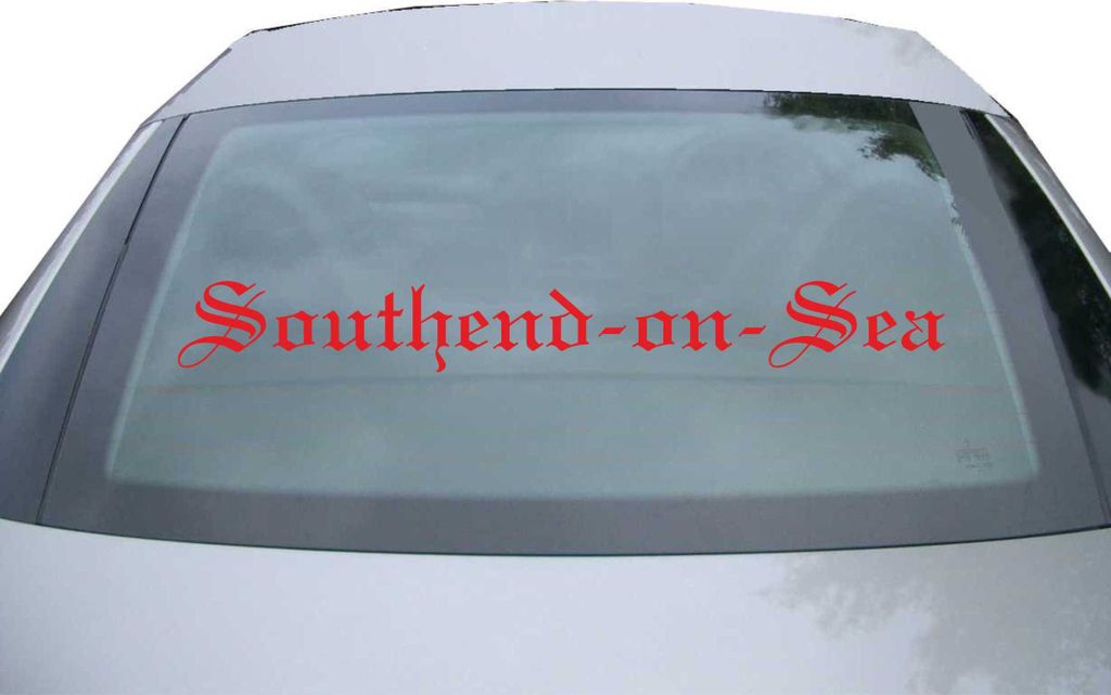 Indigos UG - Aufkleber Heckscheibe & Motorklappe DE6671 - rot - 600x71 mm - Soathend-on-sea - Auto Scheiben Fenster Heckklappe Tuning Racing JDM - ...