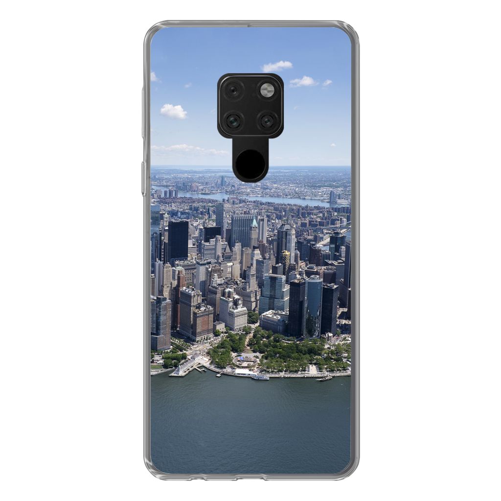 MuchoWow Handyhülle Schutzhülle Hülle für Huawei P40 Lite New York - USA - Skyline Silikon Softcase Handy Hülle - Handy