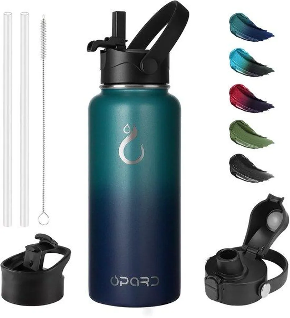 Bouteille isolante 1L avec couvercle 3 positions et paroi inox robuste