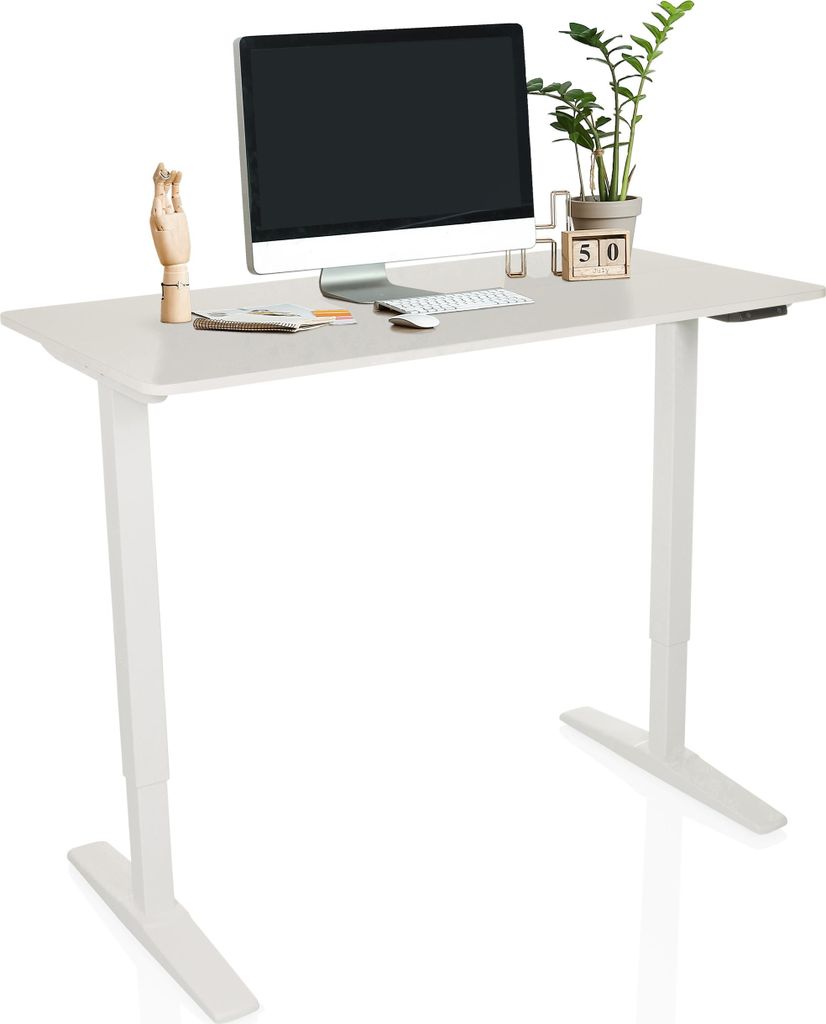 hjh OFFICE Elektrisch höhenverstellbarer Schreibtisch STAND BASIC Computertisch höhenverstellbar 75.0 - 120.0 x 120.0 x 60.0 cm